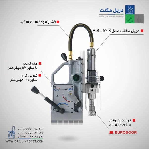 دریل مگنت پنوماتیک مدل AIR.52/3