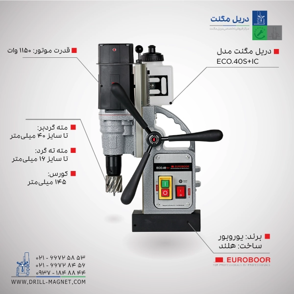 دریل مگنت ۴۰ یوروبور مدل ECO.۴۰S+/IC