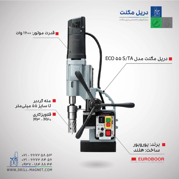 دریل مگنت قلاویززن یوروبور مدل ECO.55S/TA