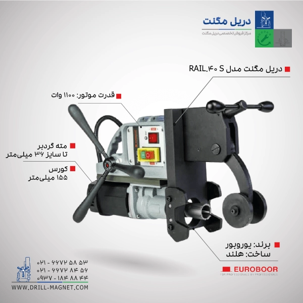 دریل مگنت ریلی مدل RAIL.40S