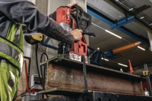 Drilling I-Beams with a Magnetic Drill