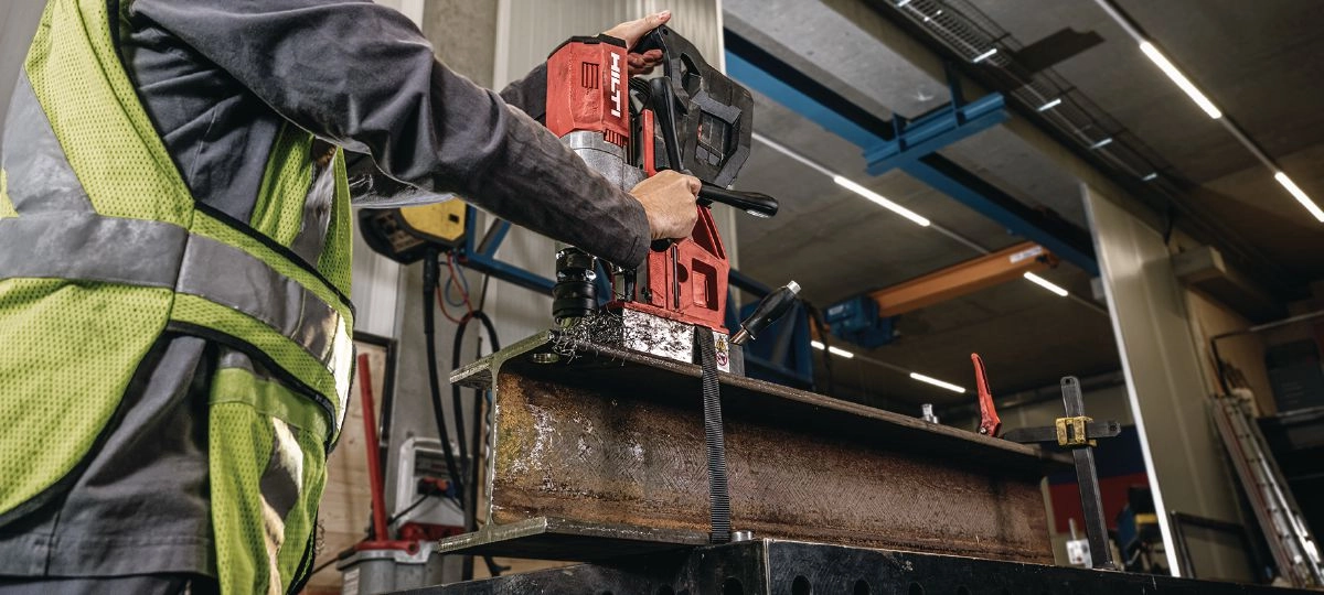 Drilling I-Beams with a Magnetic Drill